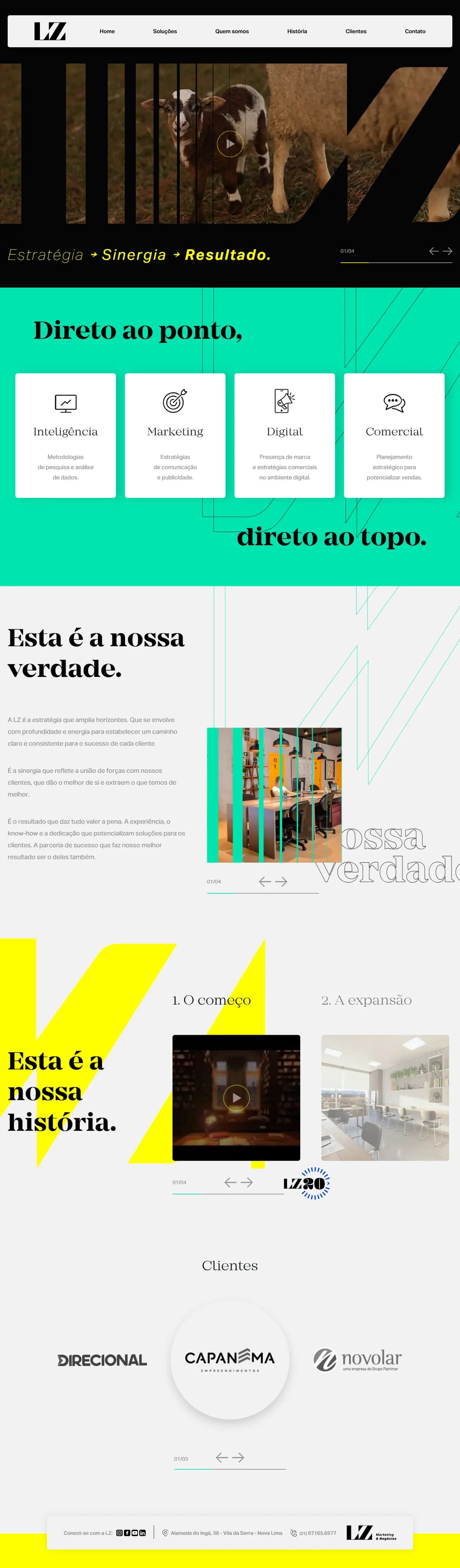 Página inicial do site de LZ MKT